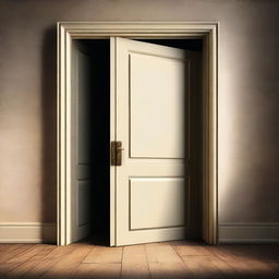 A high-quality digital art image that represents the proverb 'when one door closes, another one opens'