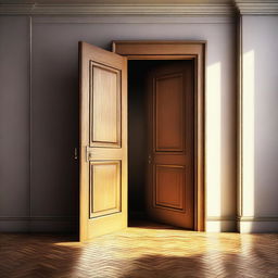 A high-quality digital art image that represents the proverb 'when one door closes, another one opens'