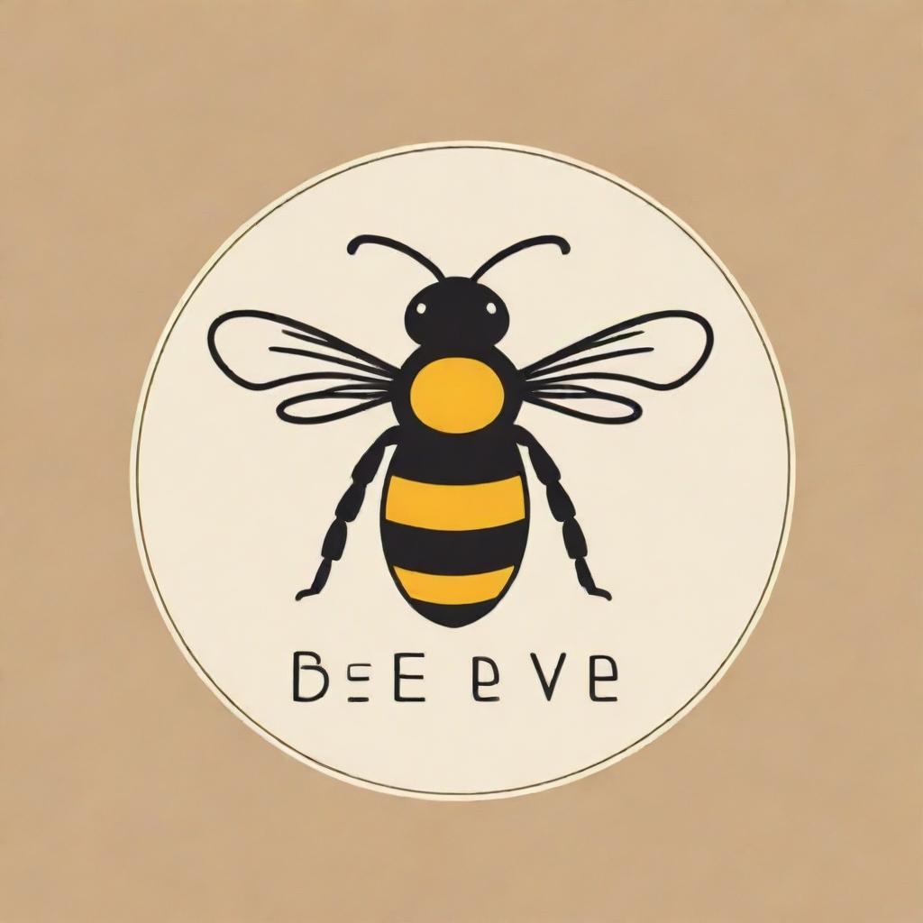 A clever logo with book elements and the word 'bee' artfully incorporated