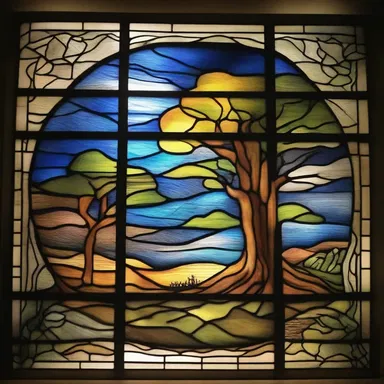 The museum displayed a stunning piece of stained glass art depicting scenes from nature.