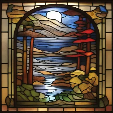 The museum displayed a stunning piece of stained glass art depicting scenes from nature.