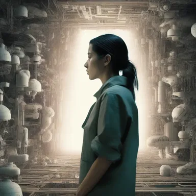 In the science fiction novel, the protagonist experiences mental anguish as she grapples with existential questions about the nature of reality.