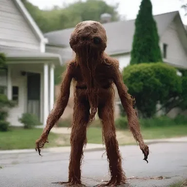 In the horror film, the yenta suddenly transformed into a terrifying creature, terrorizing the neighborhood with her vulgar and shrewish behavior.