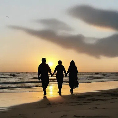 They both shared a romantic evening, walking hand in hand along the beach at sunset.