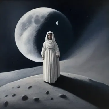 The artist painted a captivating depiction of the Maria on the moon.