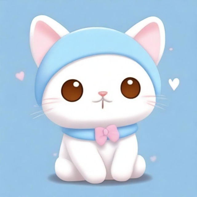 An adorable image of a cat with a twist - it has the face of Cinnamoroll, the popular Sanrio character