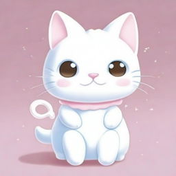 An adorable image of a cat with a twist - it has the face of Cinnamoroll, the popular Sanrio character