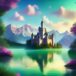 A high-quality digital art piece depicting a fantastical landscape