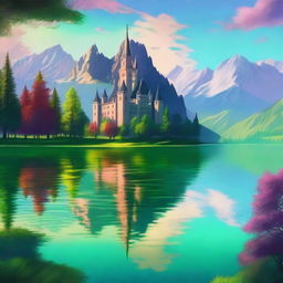 A high-quality digital art piece depicting a fantastical landscape