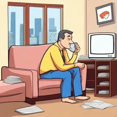After a long day of work, the salaried worker enjoyed watching cartoons to unwind.