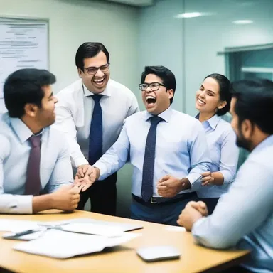 During the office meeting, the salaried worker cracked a joke to lighten the mood.
