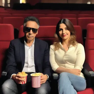 The salaried couple went to the cinema to watch the latest blockbuster film.