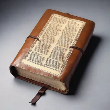 The religious text described the holiness of a sacred object wrapped in imitation leather.