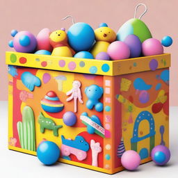 This is a high-resolution digital art image of a toy box