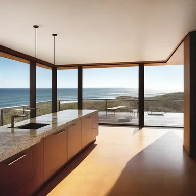 The architect included a widow's walk in the house's design to offer panoramic views of the ocean to the residents.