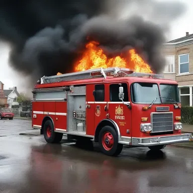 In the horror film, the fire engine mysteriously came to life and terrorized the town.