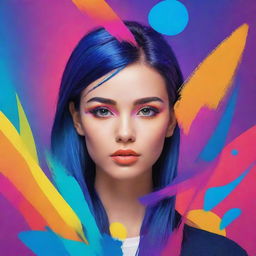 Create a unique, vibrant avatar with abstract features and captivating colors.