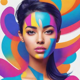 Create a unique, vibrant avatar with abstract features and captivating colors.