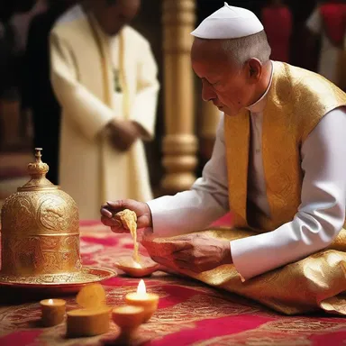 During a religious ceremony, the priest would sponge off the sacred artifacts to remove any dust or impurities.