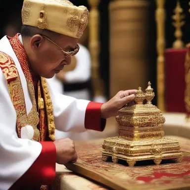 During a religious ceremony, the priest would sponge off the sacred artifacts to remove any dust or impurities.