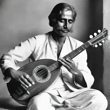 In the novel set in 19th-century India, the protagonist's father taught him to play the sitar as both a pastime and a form of expression.