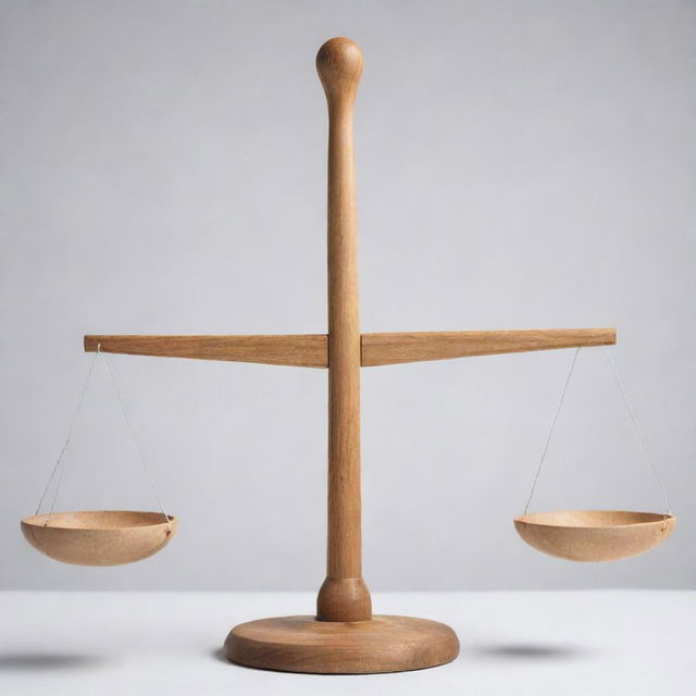 An allegorical representation of balancing social and self-benefit. Picture a scale in perfect balance, one side holds a group of diverse individuals (social benefit), the other side holds a single individual (self-benefit).