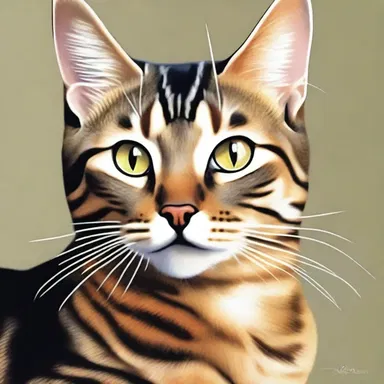 The artist skillfully captured the beauty of the tabby cat in her painting.