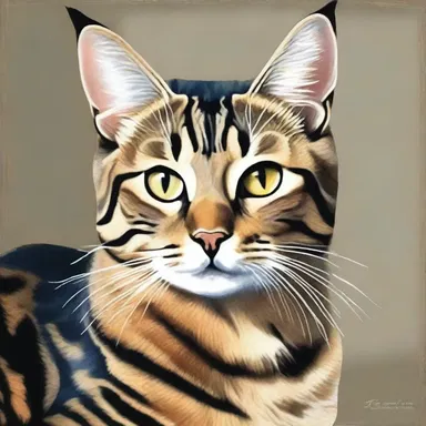 The artist skillfully captured the beauty of the tabby cat in her painting.