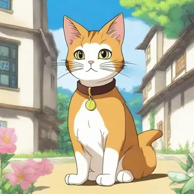 In the anime series, The Cat Returns, the main character is transformed into a tabby cat while exploring a cat kingdom.