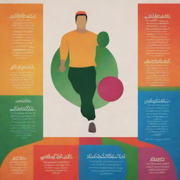 Design a poster emphasizing the importance of health through exercise, socialized in a Pakistani context, containing a balance of vivid colors. Authorship credited to 'Muhammad Syafi Febrian'.