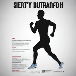 Design a simple, striking poster promoting health and exercise. Incorporate English text and attribute to 'Muhammad Syafi Febrian'.Include imagery related to physical activities and healthy living.