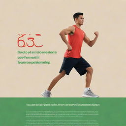 Design a simple, striking poster promoting health and exercise. Incorporate English text and attribute to 'Muhammad Syafi Febrian'.Include imagery related to physical activities and healthy living.