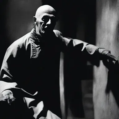 The horror movie villain's stiff movements added to the eerie atmosphere and created a sense of unease among the viewers.