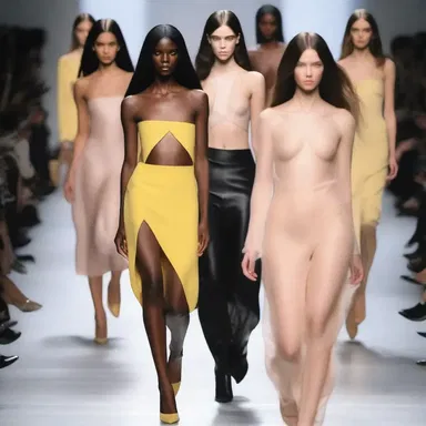 The designer's collection was criticized for its stiffness, as the models struggled to move freely in the restrictive garments.