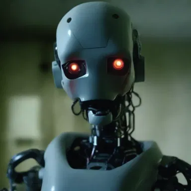 The horror movie showcased a character with an eerie stiffness, moving in a robotic and unnatural manner.