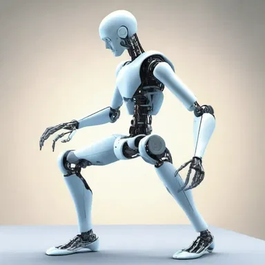 In the distant future, robotic beings developed an unexpected malfunction, resulting in stiffness in their joints and making them move with pain or difficulty.