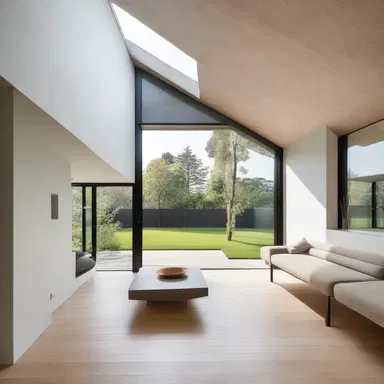 The minimalist aesthetic of the house demanded clean lines and a sense of stiffness in the design, achieved through the use of angular structures and rigid materials.