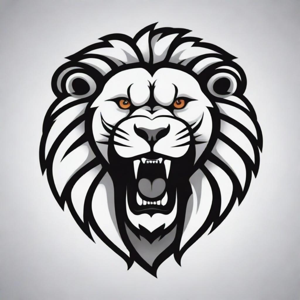 Design a logo featuring a vector illustration of a roaring lion's head. The logo should be majestic and powerful, a symbol of strength and dynamism.