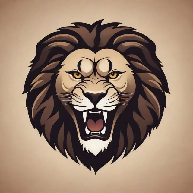 Design a logo featuring a vector illustration of a roaring lion's head. The logo should be majestic and powerful, a symbol of strength and dynamism.