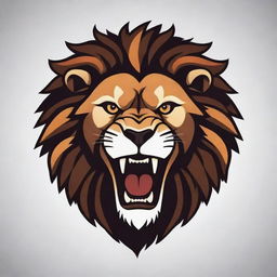 Design a logo featuring a vector illustration of a roaring lion's head. The logo should be majestic and powerful, a symbol of strength and dynamism.