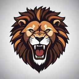 Design a logo featuring a vector illustration of a roaring lion's head. The logo should be majestic and powerful, a symbol of strength and dynamism.