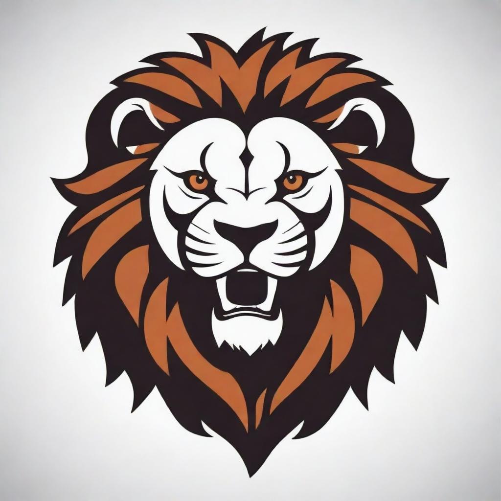 Craft a vector logo featuring a roaring lion's head on a white background. The lion should be detailed and majestic, symbolizing power and nobility.