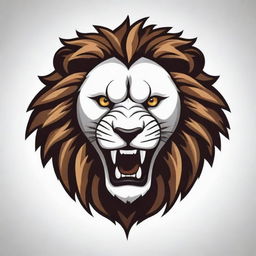 Craft a vector logo featuring a roaring lion's head on a white background. The lion should be detailed and majestic, symbolizing power and nobility.