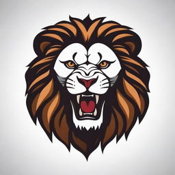 Craft a vector logo featuring a roaring lion's head on a white background. The lion should be detailed and majestic, symbolizing power and nobility.