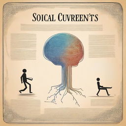 A high-quality digital art image representing a book cover for a social psychology book titled 'Social Currents'