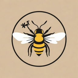 A dynamic logo incorporating a bee, book elements, and symbols of management