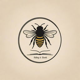 A charming logo featuring a bee and a book