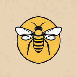 A vibrant logo design featuring a bee and book imagery