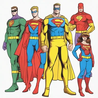 Superhero fashion is a popular theme in comics, with characters often wearing flashy outfits.
