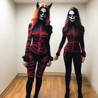 She wore a horrifying fashion outfit to the Halloween party.